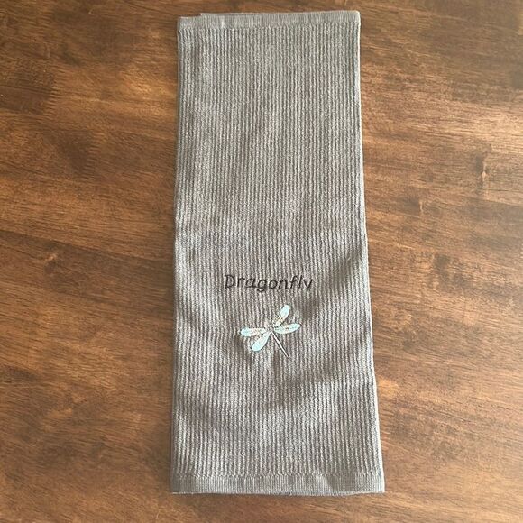 Gray Cotton Dragonfly Kitchen Bar-Mop 18” by 16” - Picture 2 of 5